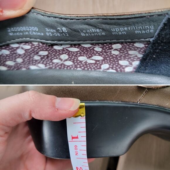 Dansko Ainsley Bronze Metallic Leather Bow Loafers Mary Jane Clogs 38 - Picture 7 of 8